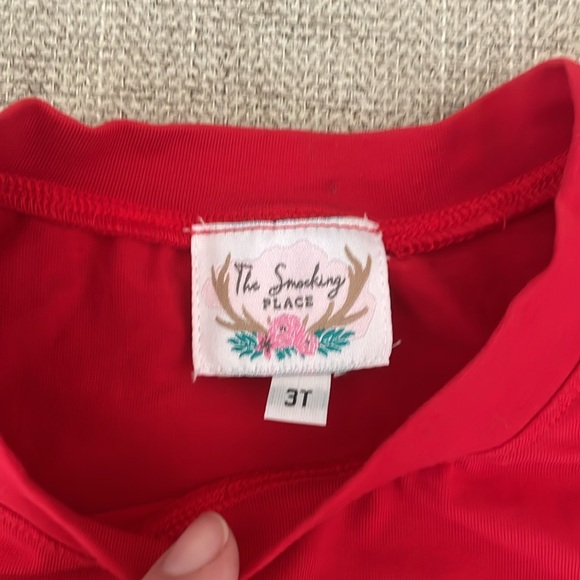 The Smocking Place Christmas top and bloomer set, size 3T 🎄 - Picture 4 of 5